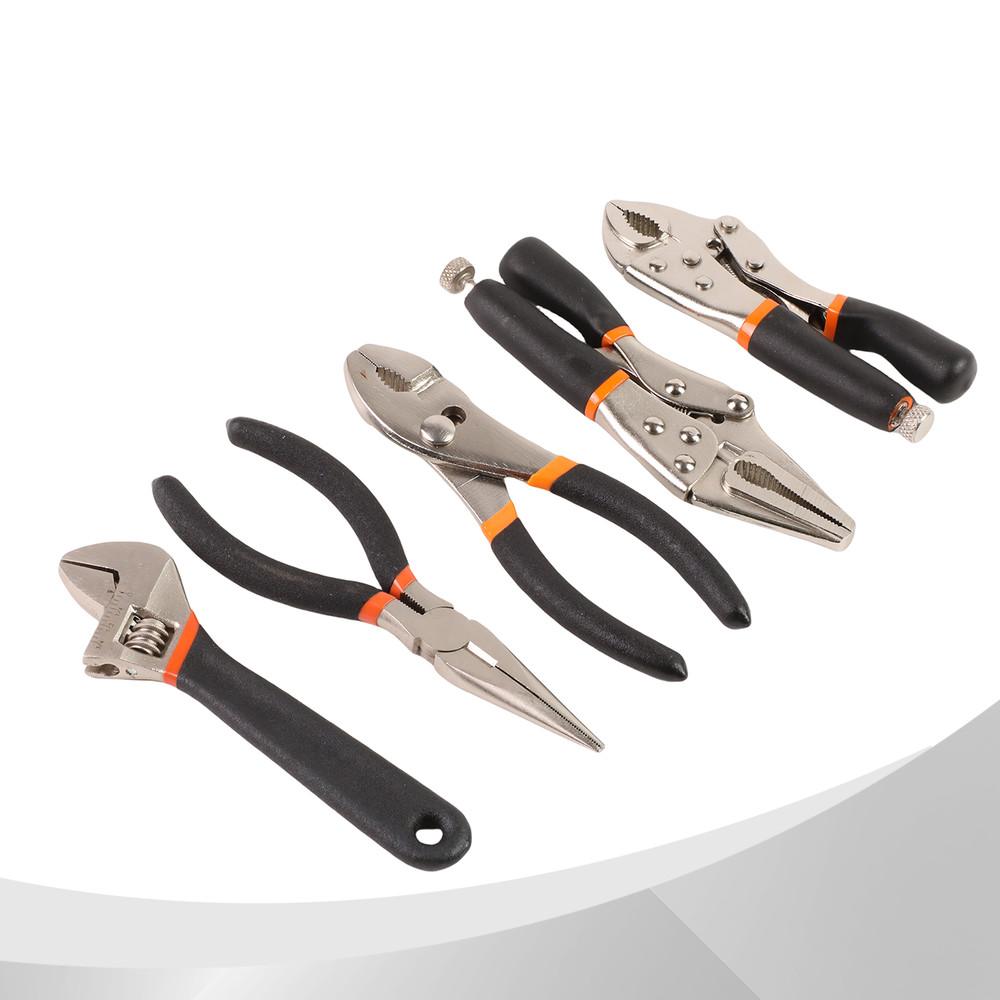 ADJUSTABLE WRENCH+5PCS MULTIPURPOSE HEAVY DUTY HARDENED STEEL PLIERS TOOL SET