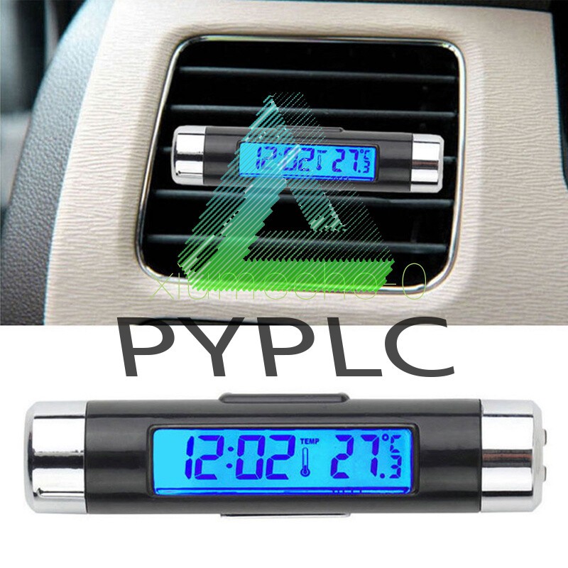 2in1 Digital LED Car Clock Thermometer Temperature LCD Backlight Without Battery