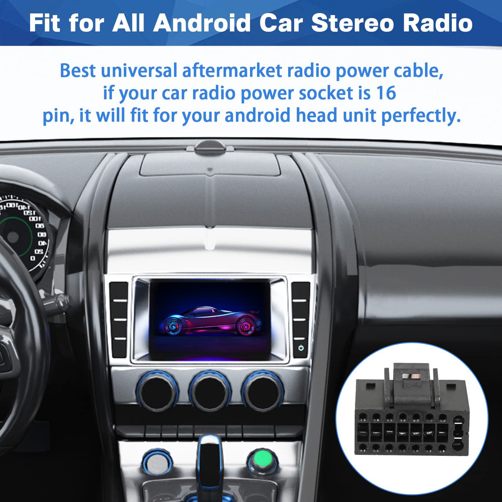 Android Radio Wiring Harness Adapter Replacement for Select Android Car Stereo 1