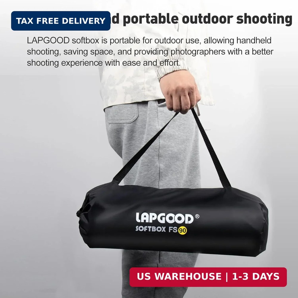 FS90 Softbox 90cm/35.5in Softboxes, Quick Release Foldable Softbox with Honeycom