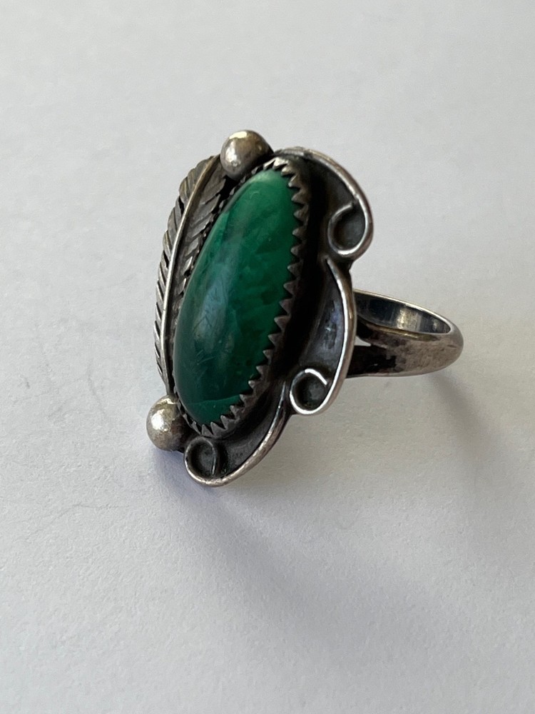 TWO Native American Shadow Feather Rings - Size 7 & 8