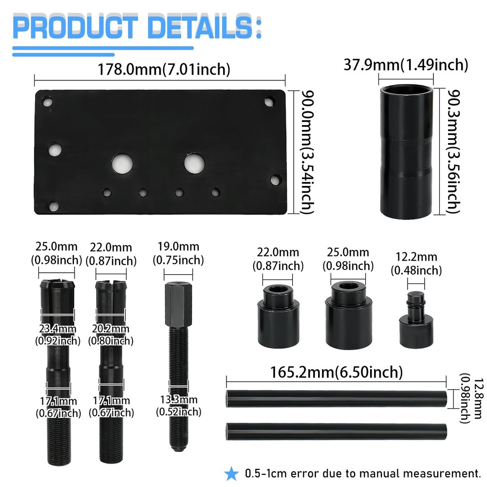 Inner Cam Bearing Installer and Puller Tools Compatible with Harley 88 93 96 ...