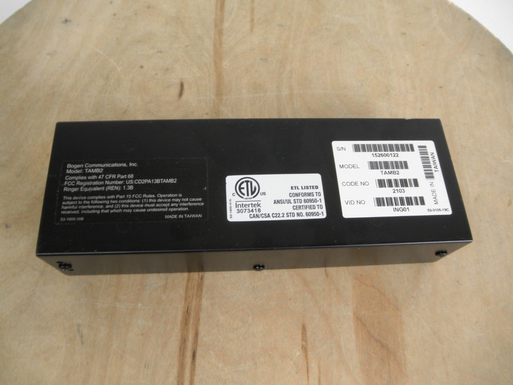 Bogen Communications TAMB2 Telephone Paging Access Module Tested No AC Adapter