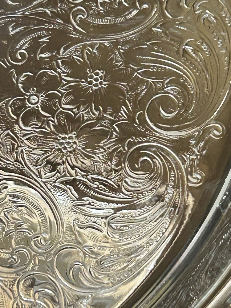 Bristol Silver By Poole Pie Pan Silver Plate With Anchor Hocking Glass Insert