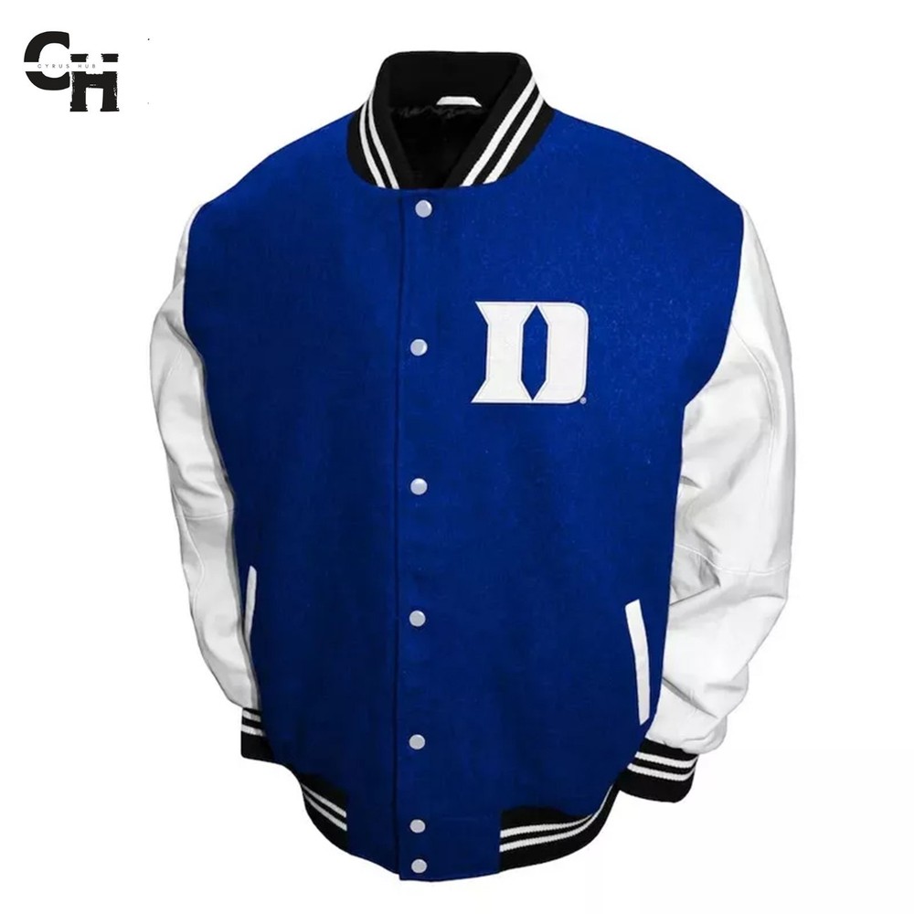 Letterman Duke Blue Devils Graduate Royal and White Varsity Jacket