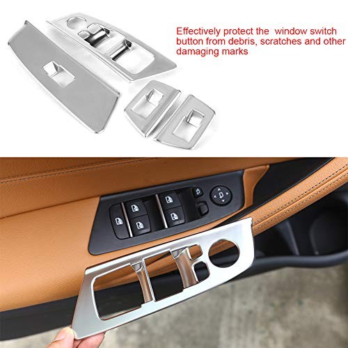 4pcs Window Button Frame, Car Window Button Cover Trim Chromium electroplating