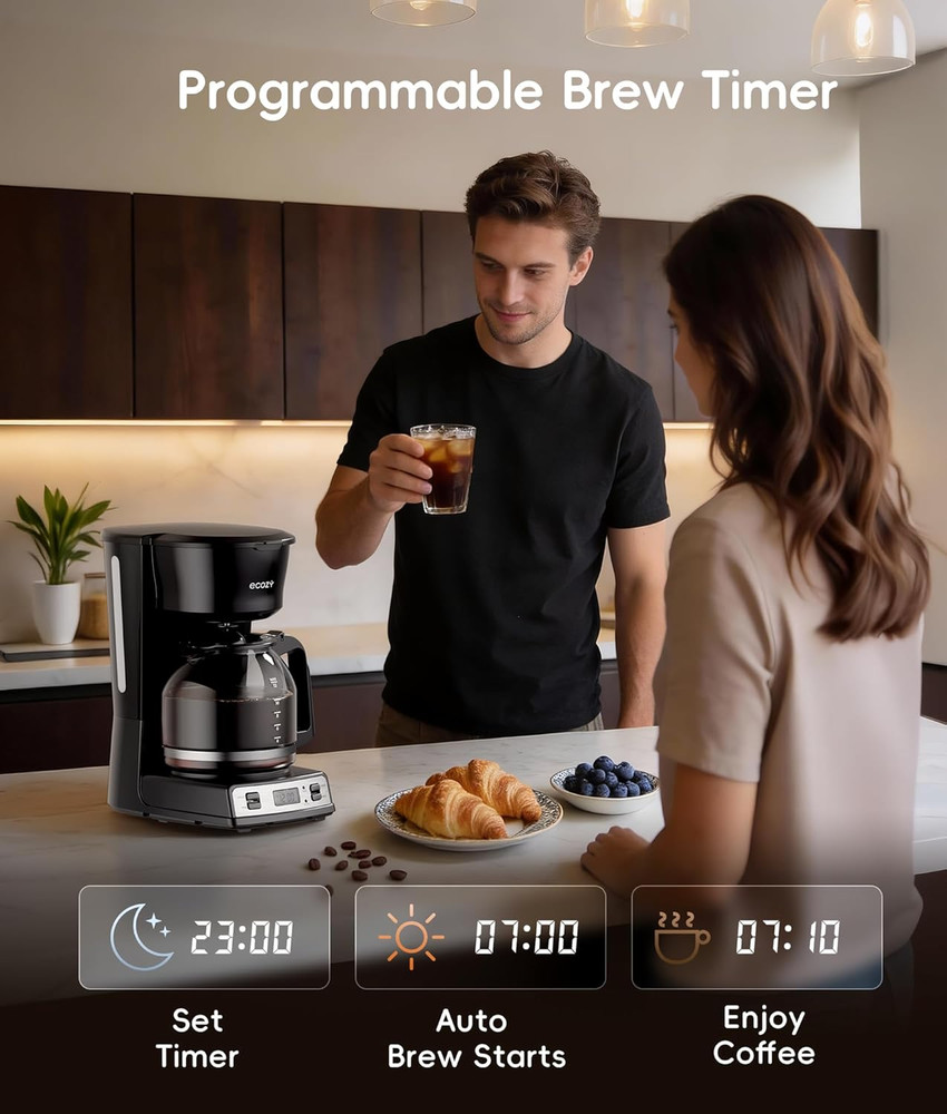 12-Cup Drip Coffee Maker with Electric Coffee Grinder Combos, Programmable Coffe