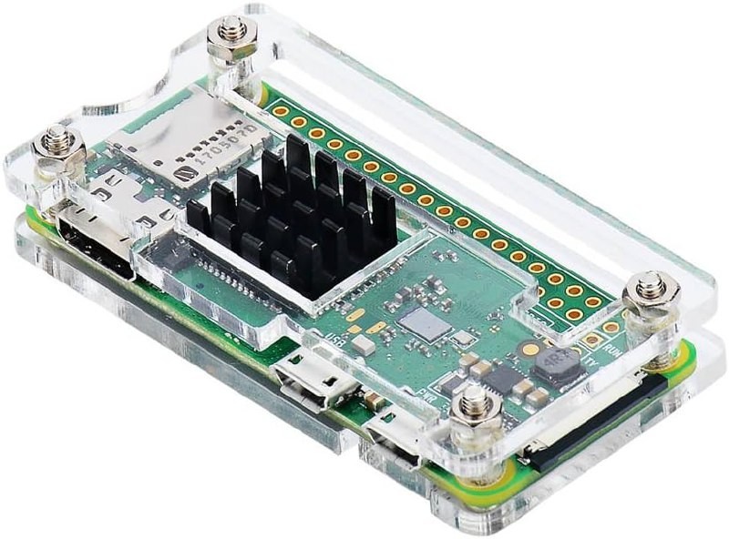 Raspberry Pi Zero Case, Case for Raspberry Pi Zero 2 w, with Heatsink, HDMI Adap