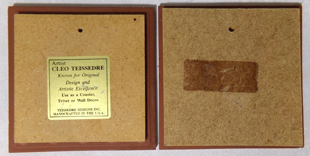 Mid Century Modern Art Pottery Teissedre Tile Set