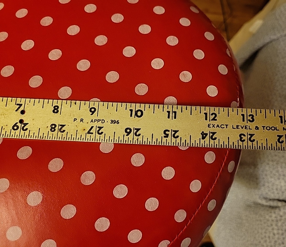 Polka Dot Padded Vinyl Mushroom Toadstool 13" x 13" x 9"