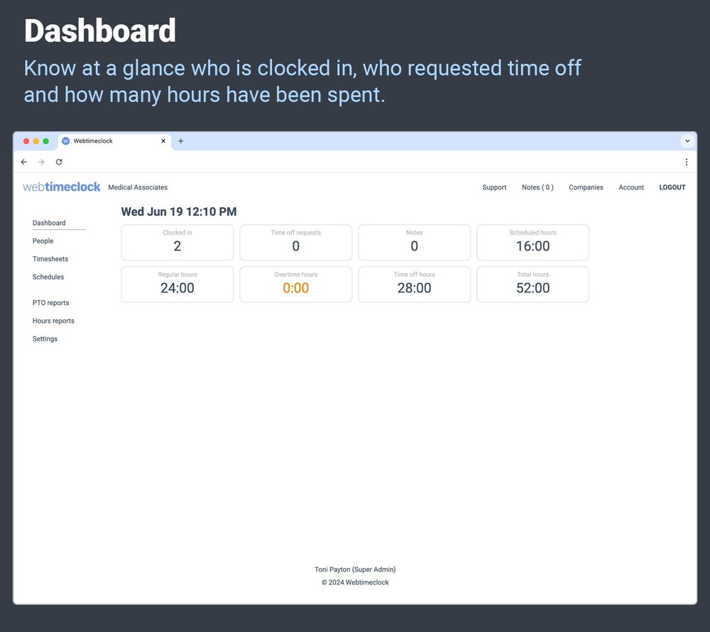 Compumatic Cloud Connected Biometric Face Reader Time Clock Ethernet WiFi