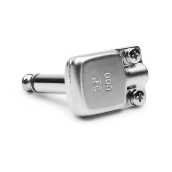 SquarePlug SP600 Low Profile Mono (TS) Right Angled 6.35mm Jack. Silver