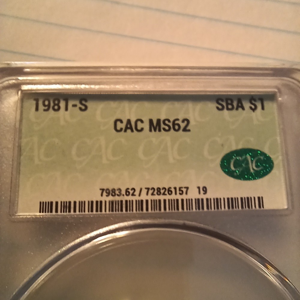 1981 S SBA Uncirculated MS-62 CAC Graded