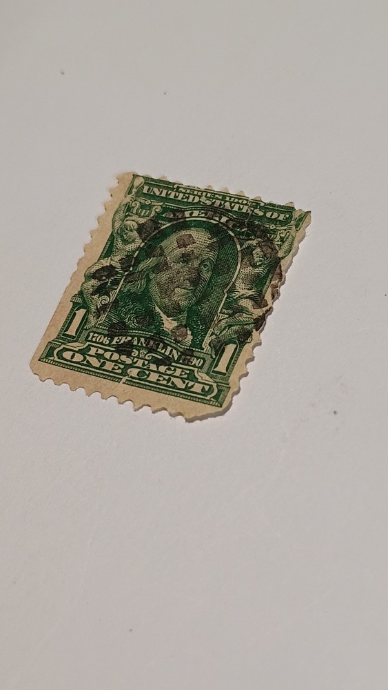 Benjamin Franklin Scott#300 1 Cent Green Rare