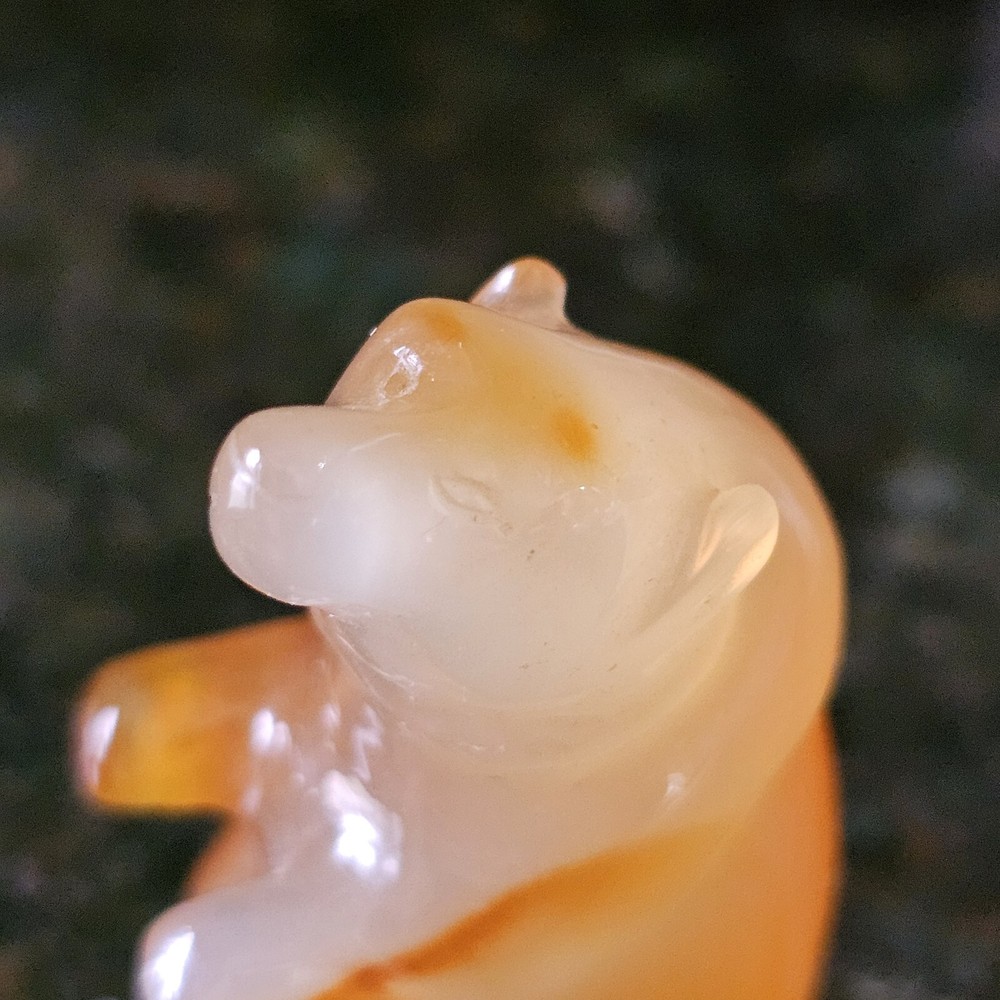 Bear Carved Carnelian Translucent Self Confidence Gemstone