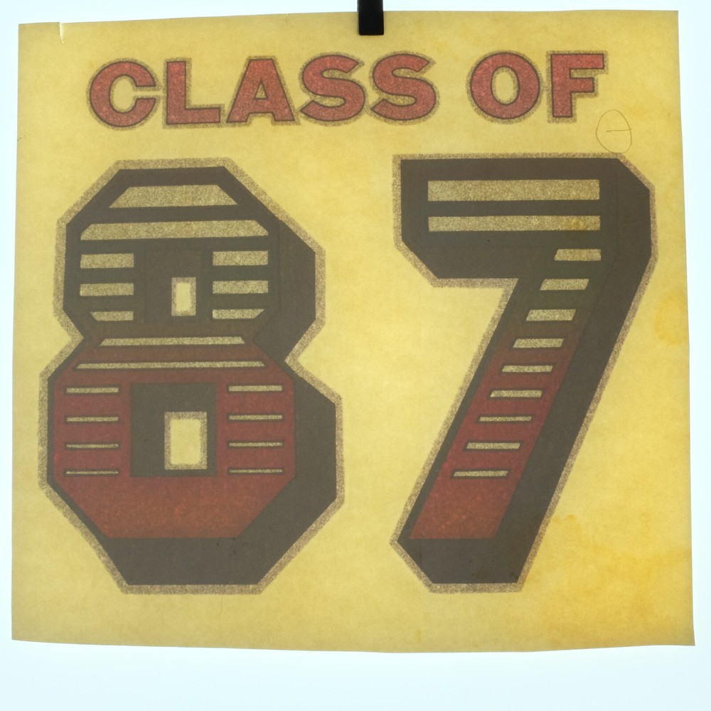 Authentic VINTAGE Class Of 87 Transfer Iron On