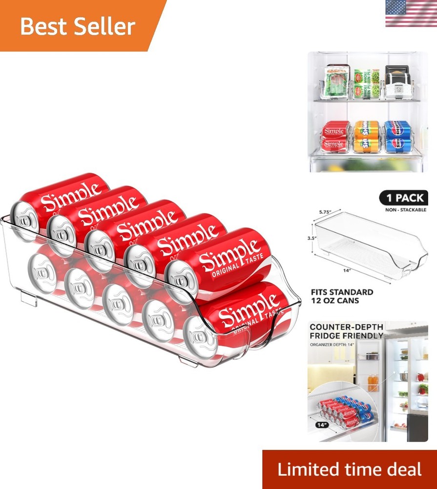 Space-Saving Soda Can Organizer for Refrigerator – Holds 12 oz Cans Effortlessly