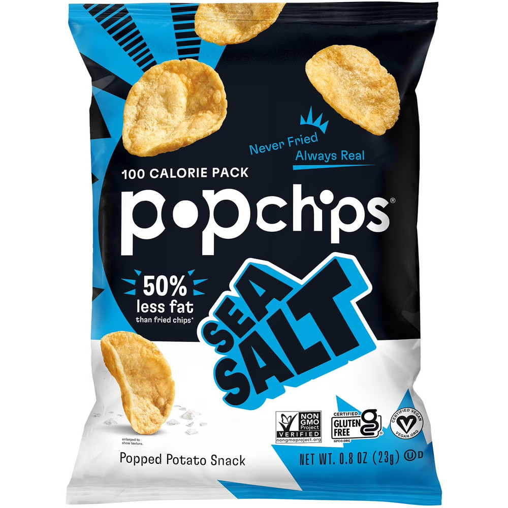 Popchips Variety Pack Chips Snack Packs 0.8 oz - 30 Pack