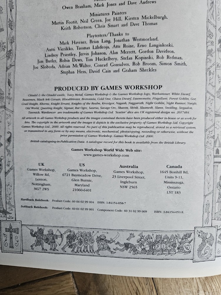 Warhammer Fantasy 6th Edition Main Rulebook Core Softcover 2000