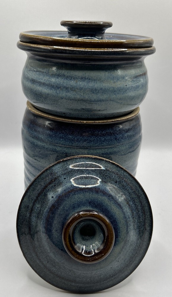 Pottery canisters set of 2 Signed Garnett