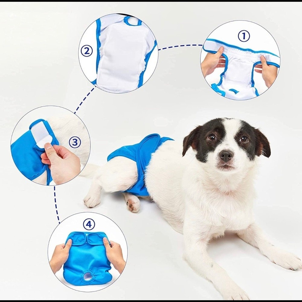 3 Pack Washable Doggie Diapers Size Small