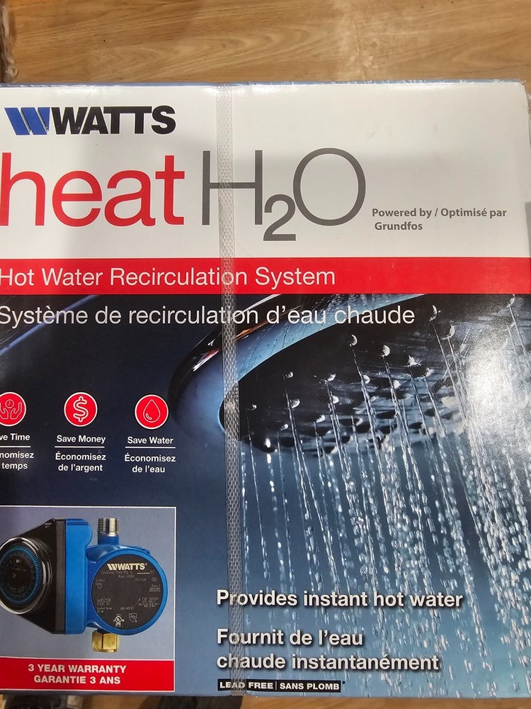 Watts Hot Water Recirculation System, heat H2O, 24 Hr Programmable Timer ( NEW )