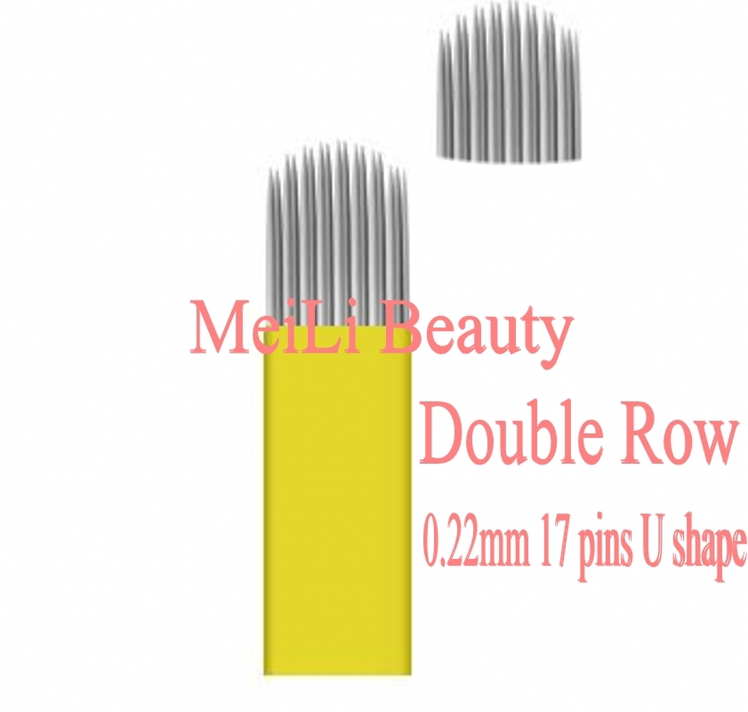 Semi Permanent Makeup Ink Microblading Needle Fog 17 Double Row 12 Thin Flat Set
