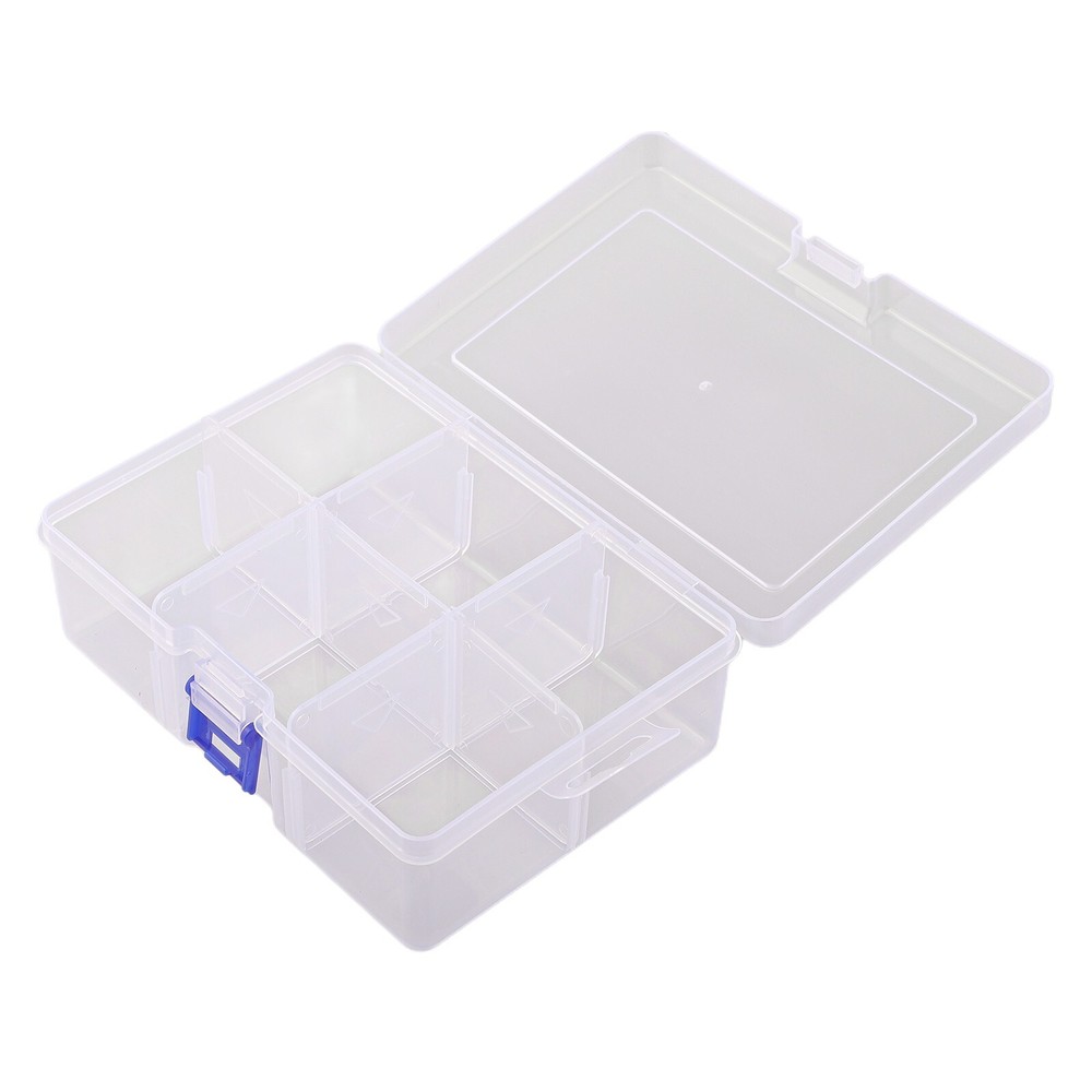 Eco friendly Plastic Screw Organizer with 6 Adjustable Grids and Dustproof Lock