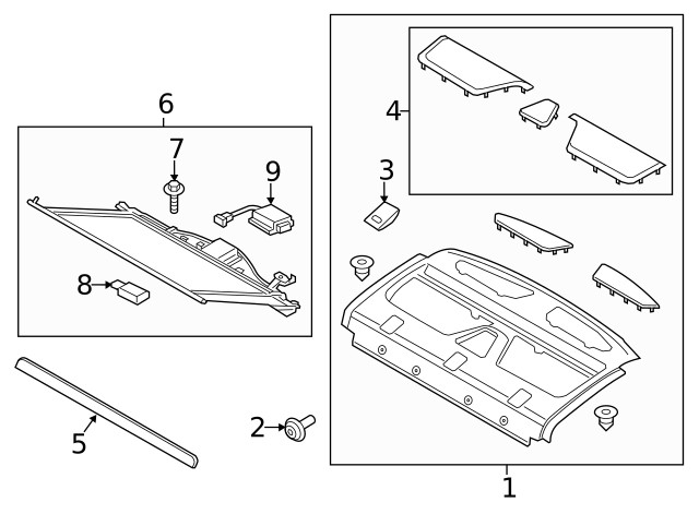 Genuine Ford Panel Assembly Rear Package Tray DP5Z-5446668-DF