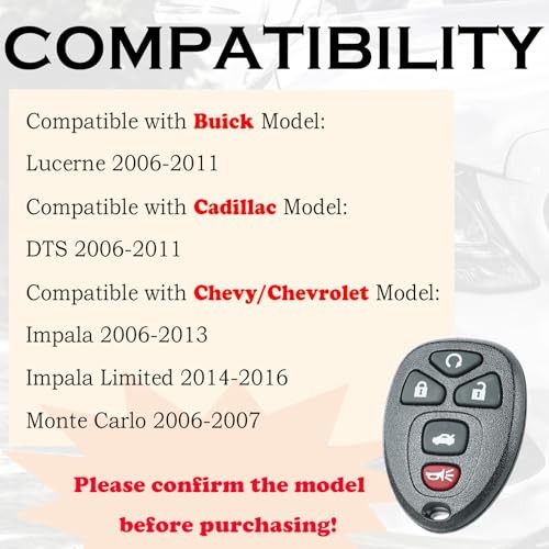 Keyless Entry Remote Start Control Key Fob Replacement Fits for Five Button