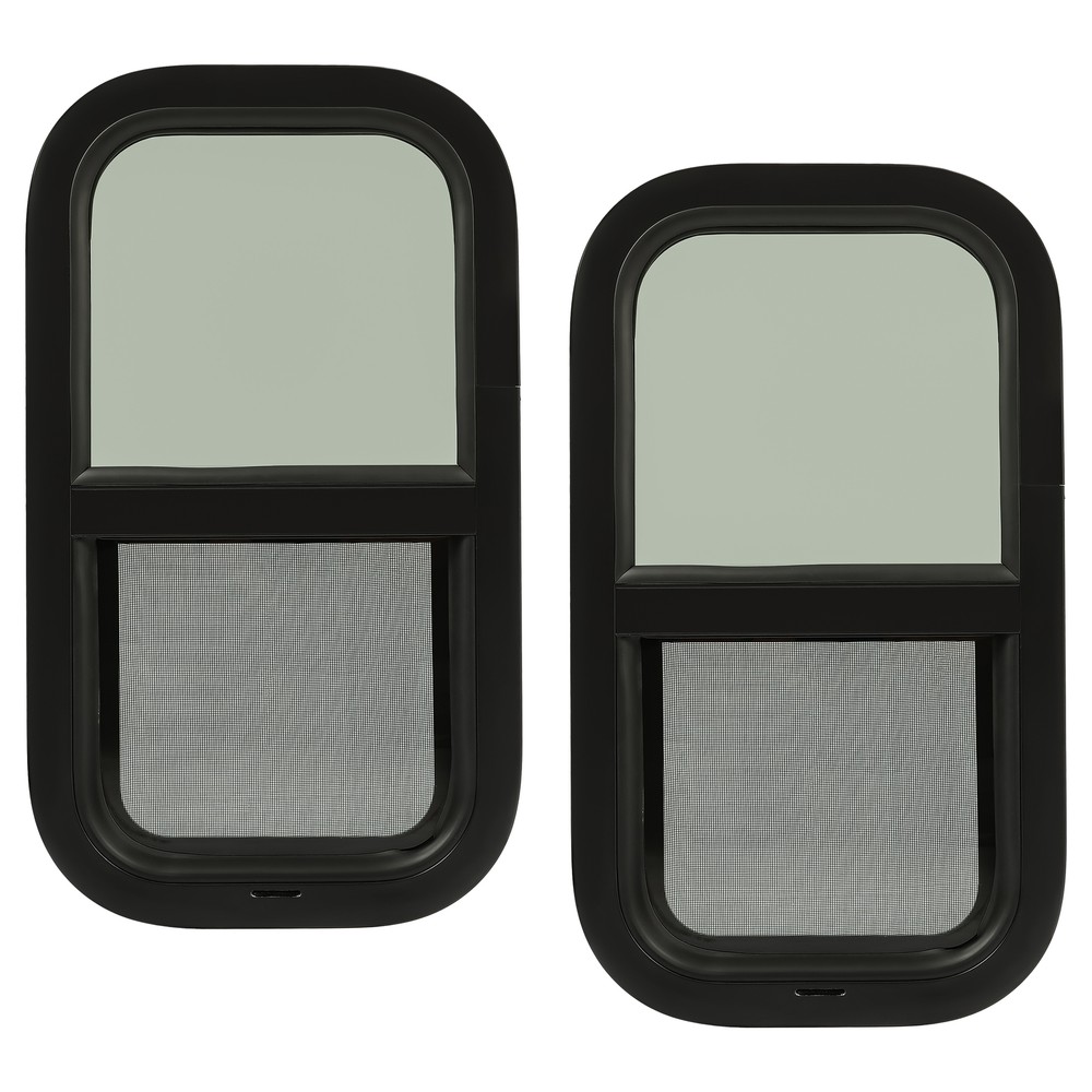 2 Pack 12 x 22 x1-1/2" Wall Vertical RV Window Cargo Trailer W/Screen & Screws