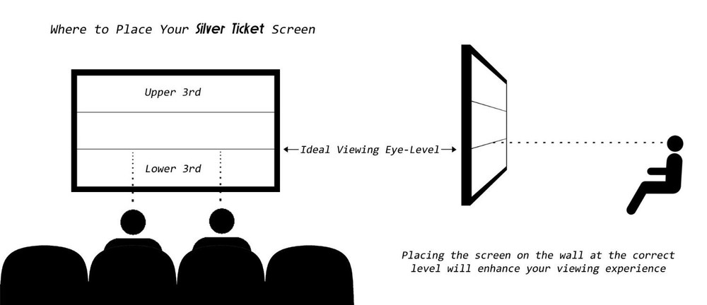 STR-169106-S Silver Ticket 106" Fixed Projection Screen Silver Material 16:9