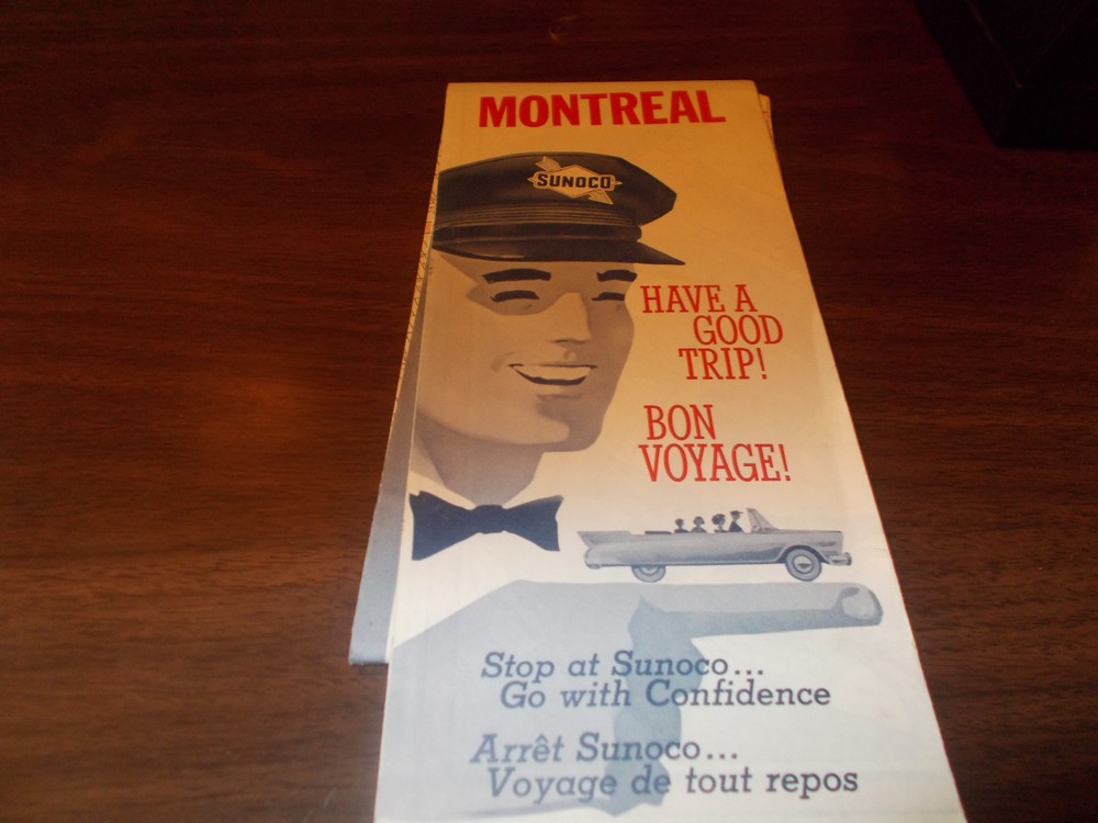 1967 Sunoco Montreal Vintage Road Map