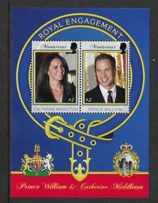 MONTSERRAT SGMS1480 2011 ROYAL ENGAGEMENT MNH