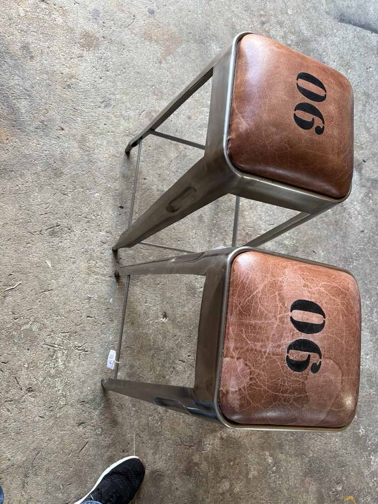 Counter stools (pair) Metal And Leather
