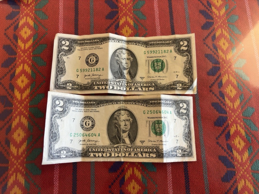 Thomas Jefferson $2 dollar bills