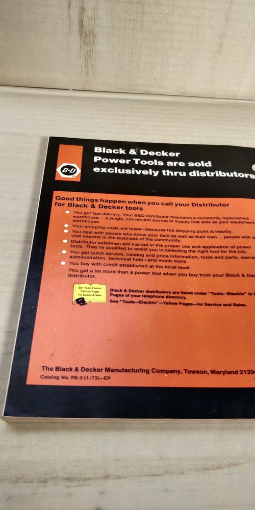 1973 BLACK & DECKER Power Tools Electrical Catalog C1