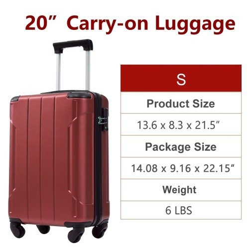 suitcase Hard-shell suitcase with dual swivel wheels and ABS coating