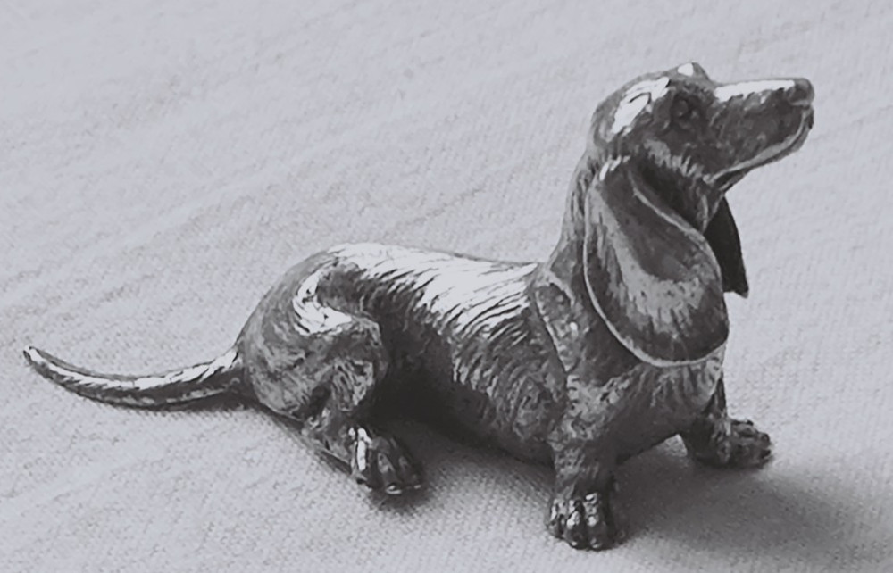 925 SILVER Miniature Cocker Spaniel Figurine