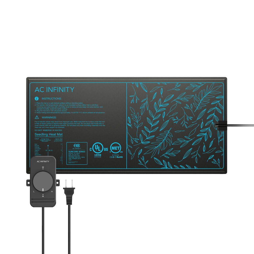 SUNCORE S3, Waterproof Seedling Heat Mat with Heating Controller 10" x 20.75"