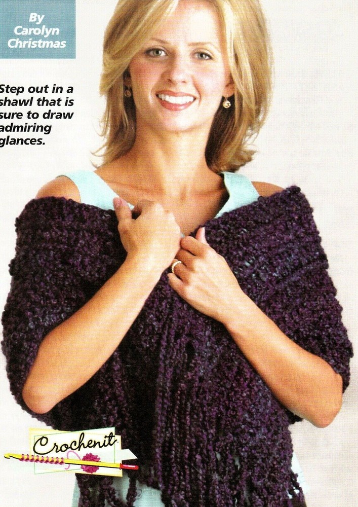 PRETTY Purple Passion Shawl/Crochet Pattern INSTRUCTIONS ONLY