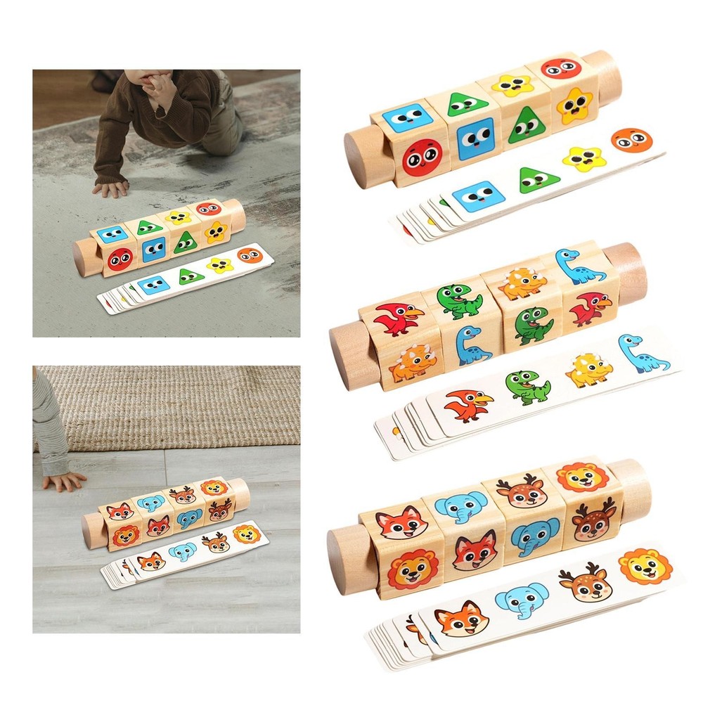 Matching Block Puzzles Board Game Develop Brain Rotating Compact Early Learning