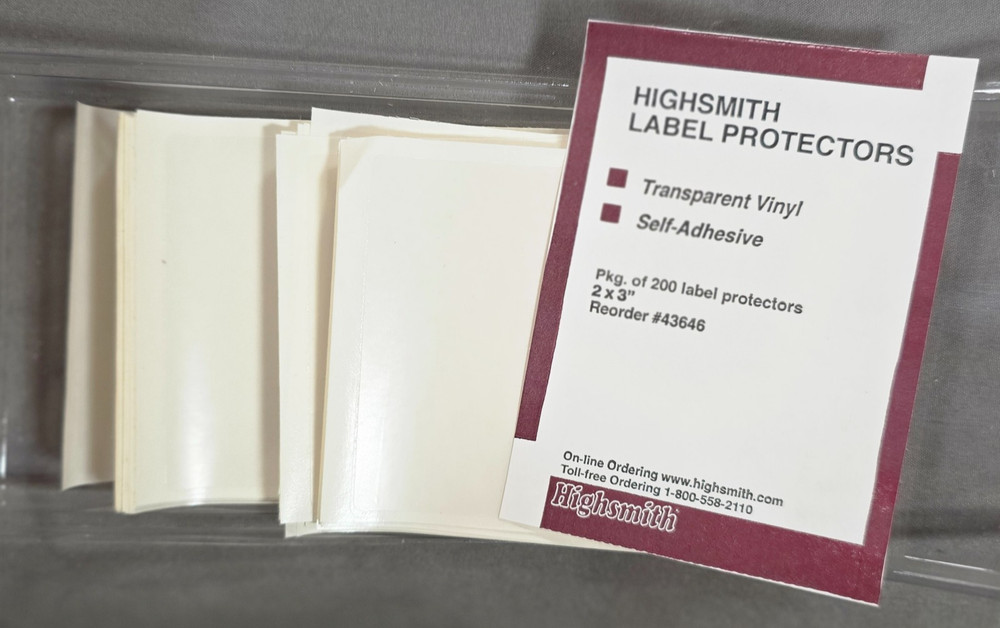 Highsmith Library book cards pockets, label protectors.