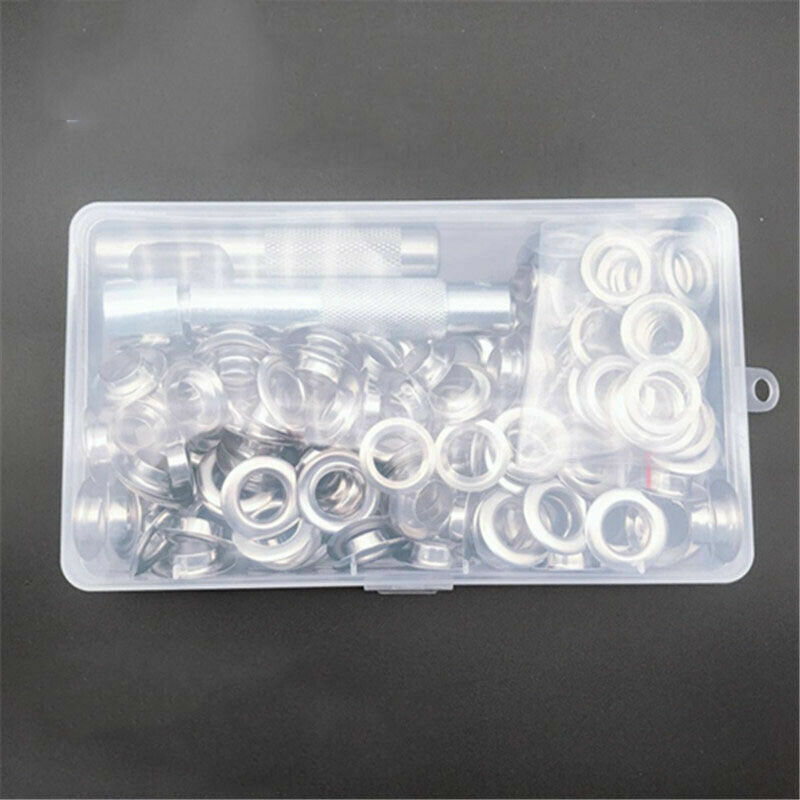 100PCS Eyelets Grommets Buckle Leather Rivet 12mm with Installation Tools
