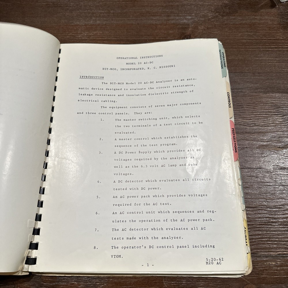 DIT-MCO Model 20 AC-DC Instruction Manual