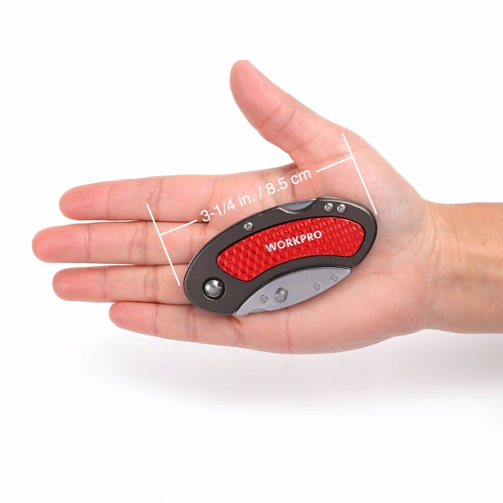 WORKPRO 3Pcs Folding Utility Pocket Knife Set Quick Change Blade 10 Extra Blades