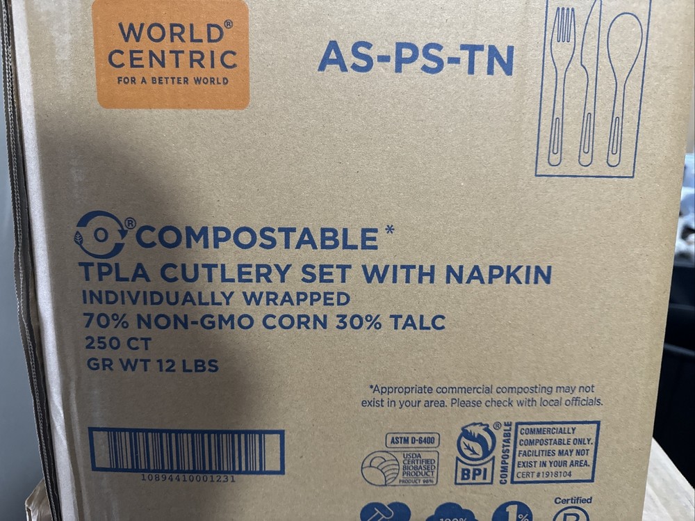World Centric AS-PN-TN Compostable Cutlery Kits