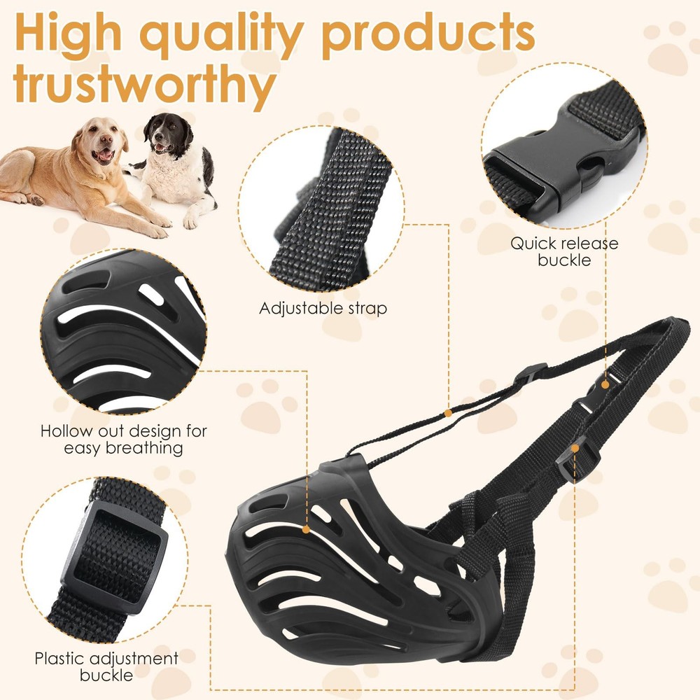 Dog Muzzle, Silicone Dog Muzzle, Durable, Breathable, Anti Bite, Anti Barking...