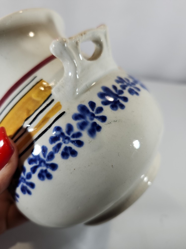 Soft Paste Covered Sugar Bowl Hand Painted England