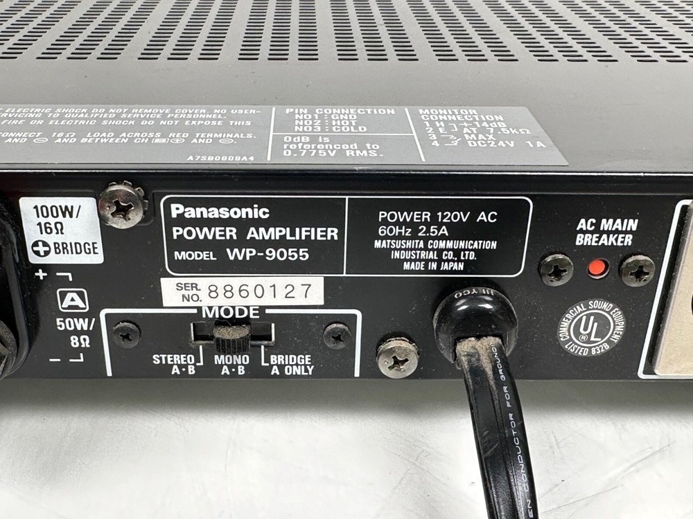 PANASONIC Ramsa WP-9055 2-Channel Power Amplifier